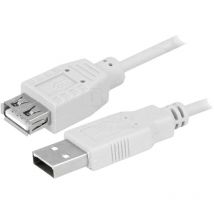 Cable USB 2.0 USB A femelle USB A male 300cm - Gris