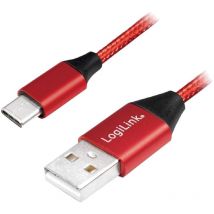 Cable USB 2.0 USB A male USB C male 100cm - Rouge