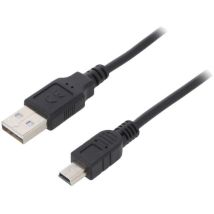 Adnauto - Cable- usb 2.0- usb a prise.USB b mini prise- nickele- 1m- noir