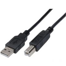Cable- usb 2.0- usb a prise.USB b prise- nickele- 3m- noir