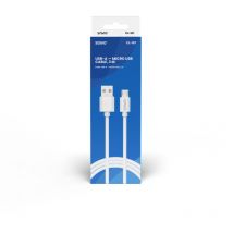 Savio - usb cable 3 m usb 2.0 usb a - Micro usb White CL-167 cable usb Micro-USB a Blanco
