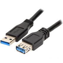 Adnauto - Cable usb 3.0 usb a femelle usb a male 1m - Noir