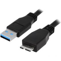 Cable usb 3.0 usb a male usb b micro prise male 1m - Noir