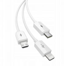 CÂBLE USB 3en1 LIGHTNING USB TYPE C MICRO USB QC PD USB 1.2M POUR APPLE SAMSUNG