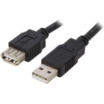 Adnauto - Cable usb a 2.0 femelle.male 3m noir