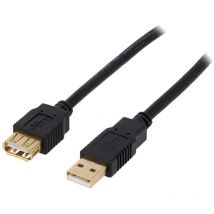 Adnauto - Cable usb a 2.0 femelle.male 3m noir