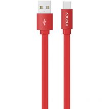 Câble usb-c /usb-a plat 1 m - rouge intense