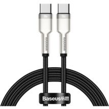 Basetech - Cable usb-c - usb-c Cafule de metal con suministro de energía de datos de 100 w y 1 m, color negro