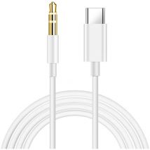 Jusch - Câble usb c vers 3,5mm Jack,Câble usb c Jack 3.5mm Adaptateur Jack Audio Voiture Auxiliare Câble Stéréo,2M