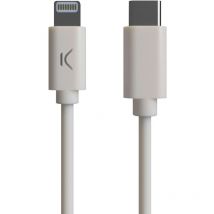 Ksix Ksix Câble de charge et de données USB-C vers Lightning 20 W, conçu pour iPhone, 1 m, White
