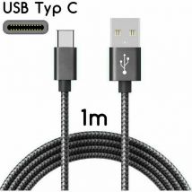 Starlight - Cable usb-c vers usb 2.0 Cable de charge en nylon avec connecteur usb Type-C / 1 m La couleur noire,STAR.L