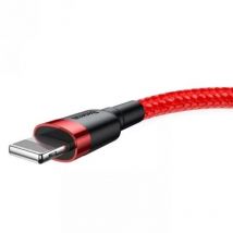 Basetech - Câble usb flexible résistant Iphone Lightning QC3.0 1.5A 2M rouge