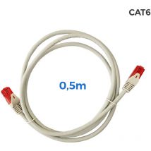 Câble utp catégorie 6 rj45 cuivre lshz gris 0,5m