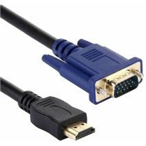 Câble Vidéo Hdmi Mâle Vers Vga Mâle 1,8 M 15 Broches (noir)