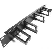 Rackmatic - Guide câbles pour serveur rack 19' 1U Panneau de gestion de câbles avec 2+3 anneaux