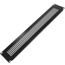 RackMatic - Panel de rejilla de 2U para armario rack 19" Tapa de ventilación negra