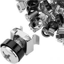 Rackmatic - Pack de 50 Tornillos M6 con tuerca enjaulada para Rack 19