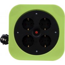 REV - 0010012400 base múltiple 10 m 4 salidas ac Interior Negro, Verde