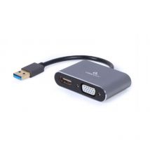 Cablexpert - Gembird A-USB3-HDMIVGA-01 Adaptateur graphique usb 3840 x 2160 pixels Gris
