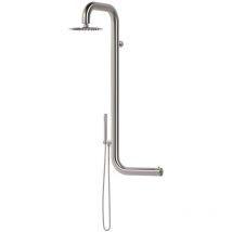 Douche Murale D'extérieur En Acier Inoxy Cm 128x42,5x42 Sined Doccia Cabras Inox