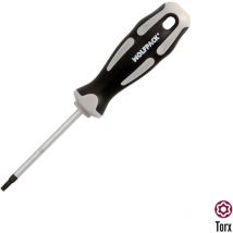Cacciavite Torx antimanomissione Acciaio S2 Manico tpr bimateriale. Misura T15 x ø 5,0 x 75 mm.