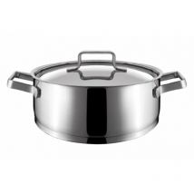 Cacerola Baja con Tapa, 28 cm, Acero Inoxidable, Centimeters - Pujadas