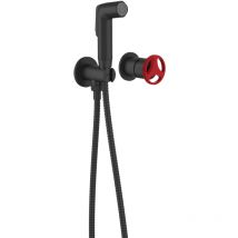 Sea-horse - Robinet Bidet Douchette Noir Mural Loftea Black + Red