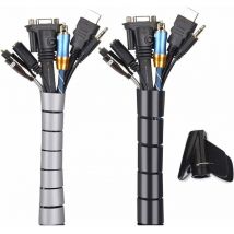Cache Cable Flexible 2x3m, Noir et Gris.