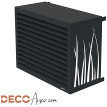Cache Climatiseur À Lames Persiennes – Métal Anthracite (ral 7016) – Anti-rouille, Aucun Entretien Requis – Adaptable Au Sol Ou Mur