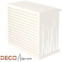 Cache Climatiseur Taille L – Métal Blanc Crème (ral 9001) – Finitions Haute Qualité – Résistant À La Rouille – Pose Modulable