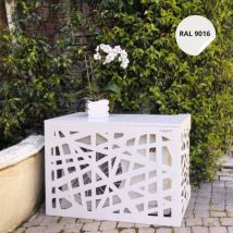 Cache climatisation Amazonian Aluminium blanc RAL9016 - Moyen L 110 x H 80 x P 55 cm - Beyond Blue