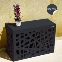 Beyond Blue - Cache climatisation Amazonian Gris anthracite RAL7016 - Moyen l 110 x h 80 x p 55 cm