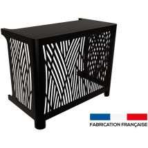 Outsteel - Cache climatisation ensemble brousse sol m Noir foncé