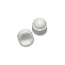 Cache Ecrou ou cache tête vis Tête hexagonale TH M10 Nylon Blanc Sur plat 17-1 piece