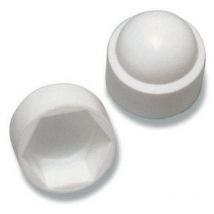 Cache Ecrou ou cache tête vis Tête hexagonale TH M5 Nylon Blanc Sur plat 8-1 piece