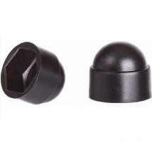 Cache-écrous M10 pour clé de 17 Noir 100 pcs.