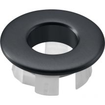 Cache de trop-plein de lavabo noir Finition en métal noir gun [ Imex