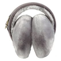 Cache-oreilles pliables pour femmes, cache-oreilles en fourrure pour garder au chaud en hiver (gris)