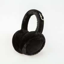 Cache-oreilles pliables pour femmes, cache-oreilles en fourrure pour garder au chaud en hiver (noir)