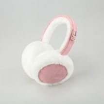 Cache-oreilles pliables pour femmes, cache-oreilles en fourrure pour garder au chaud en hiver (rose)