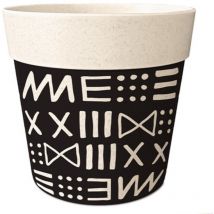 Cache Pot Bambou noir et beige 6 cm