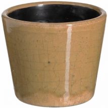 Cache-pot beige en céramique vieillie
