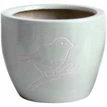 Cache pot Bird Gris en Terre Cuite 18 cm