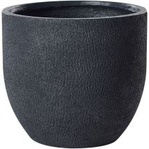 Beliani - Cache-Pot d'Extérieur Ovale 36 x 36 x 32 cm en Fibre d'Argile Gris Foncé Kannia