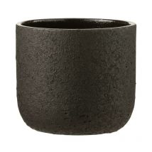 Cache-pot en céramique noir 15x15x13.5 cm