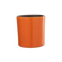 Cache-pot en céramique orange 21x21x21 cm