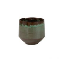 Cache-pot en céramique verte 20x20x20cm