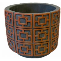 Cache pot en ciment - Orange