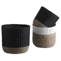 Cache-pots en jonc et corde (lot de 3)