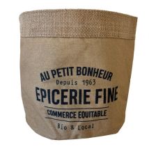 Cache-pot en jute modèle Épicerie fine 18 cm